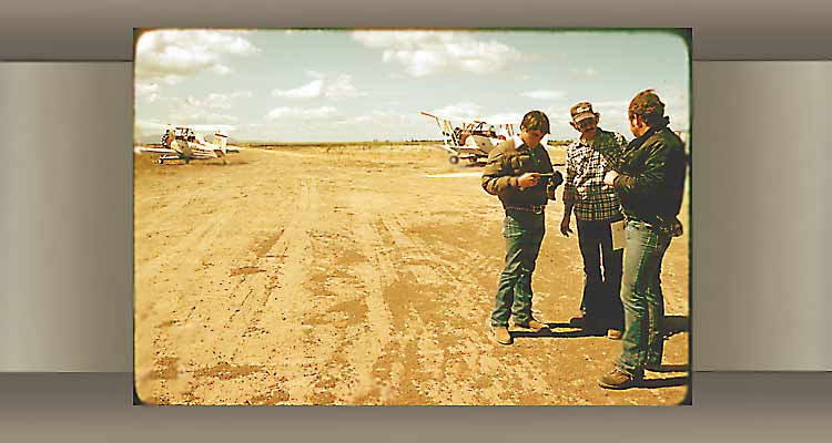 Crop duster and flagman